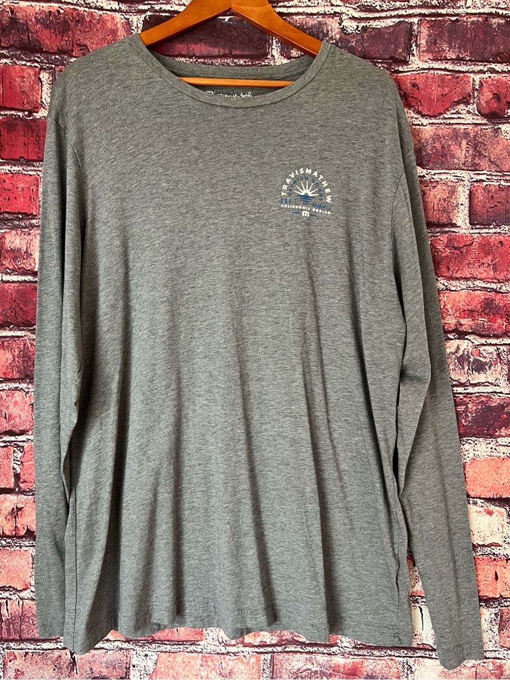 TravisMathew Extra Shot Long Sleeve Golf T-Shirt Heather Grey